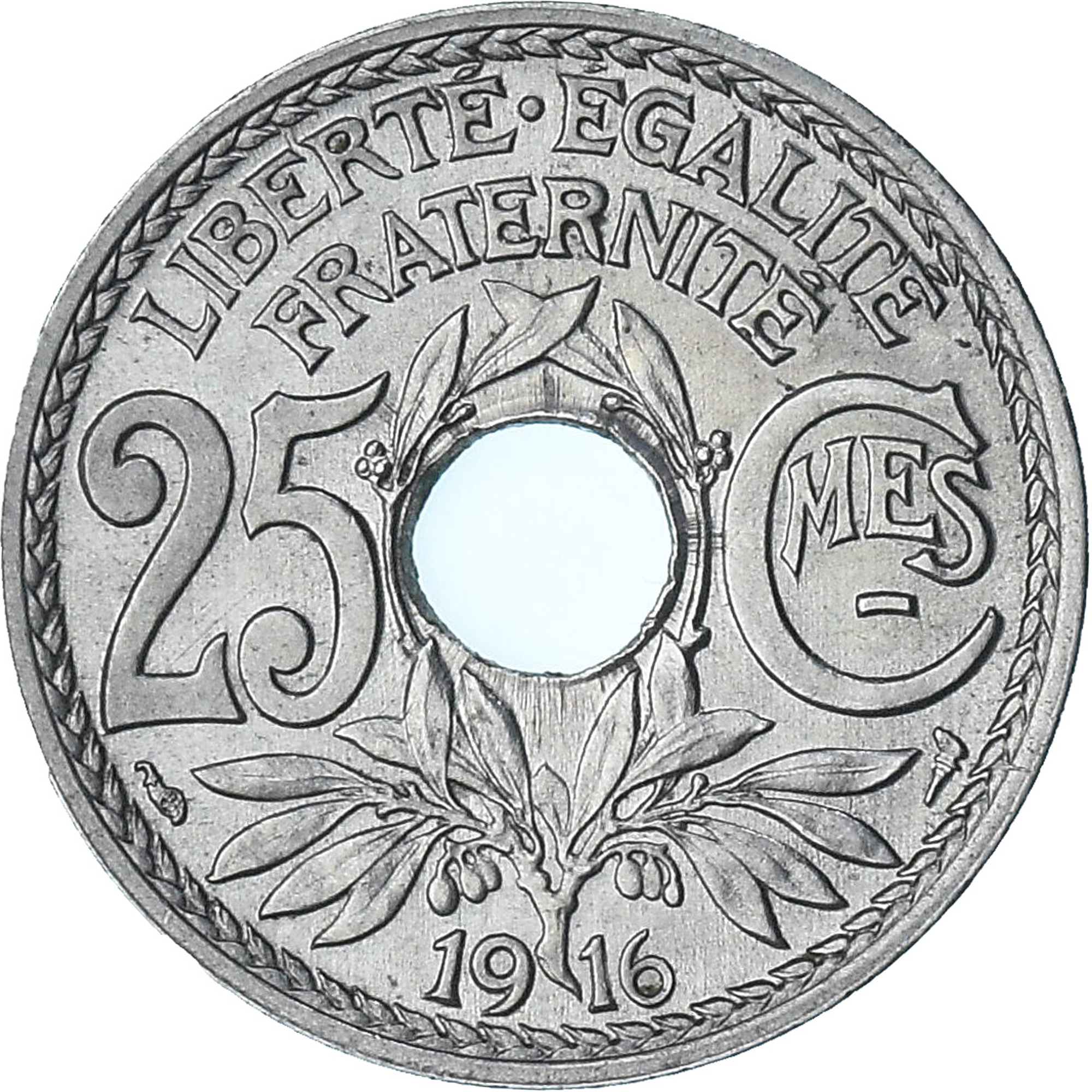 France, Lindauer, 25 Centimes, 1916, Paris, Souligné, , Nickel