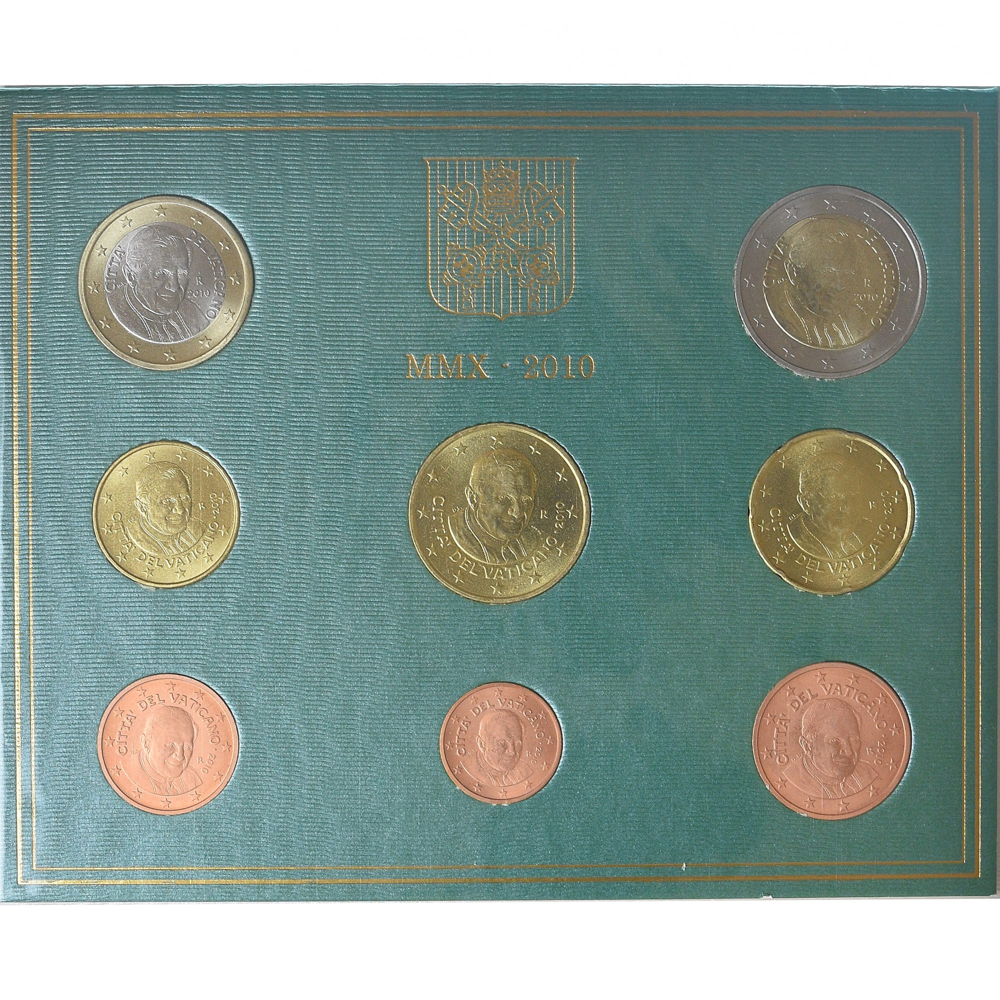 Vatikan, Pape Benoit XVI, Set 1 ct. - 2 Euro, 2010, Rome, STGL