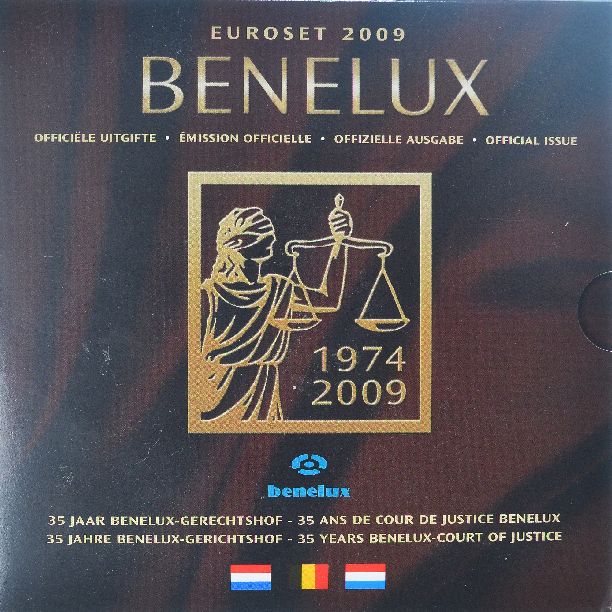 Benelux, 3x 1 ct. - 2€ + Token, euro set, 2009, FDC, STGL