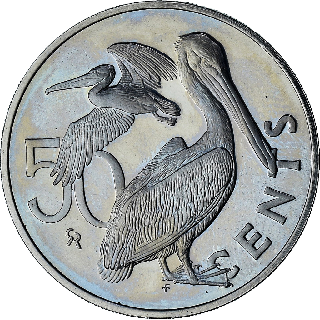 BRITISH VIRGIN ISLANDS, Elizabeth II, 50 Cents, 1975, Proof, 