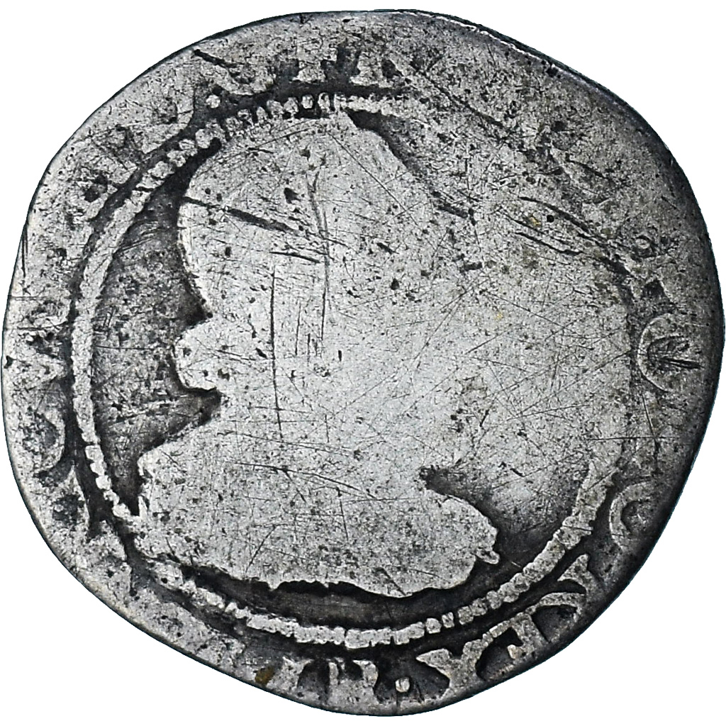 France, Henri III, 1/4 Franc col fraisé, 1577, Rouen, Very rare, 