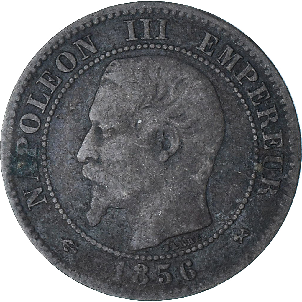 France, Napoleon III, 2 Centimes, 1856, Rouen, , Bronze, KM:776.2