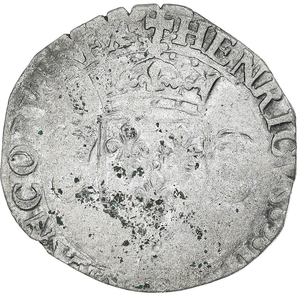 France, Henri II, Douzain aux croissants, 1550, Tours, , Billon