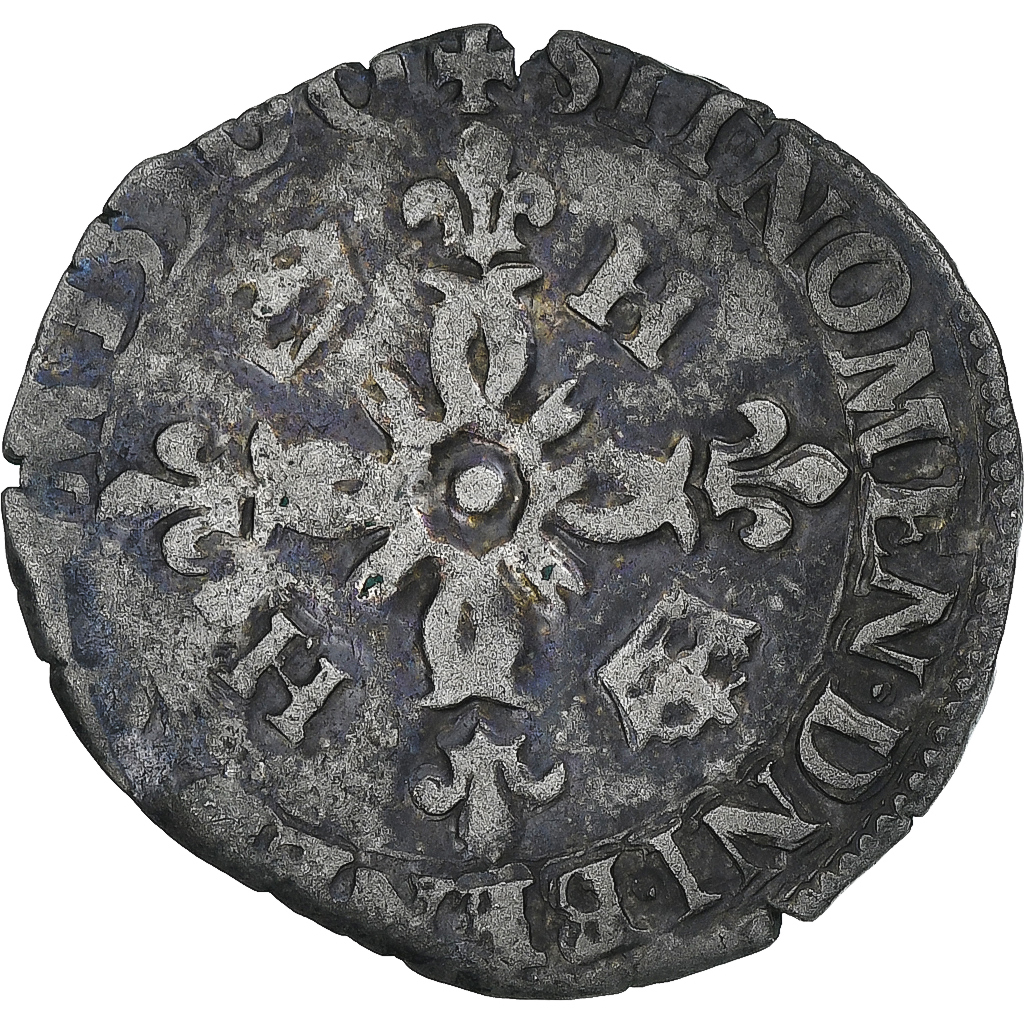 France, Henri II, Douzain aux croissants, 1550, Montélimar, , Billon