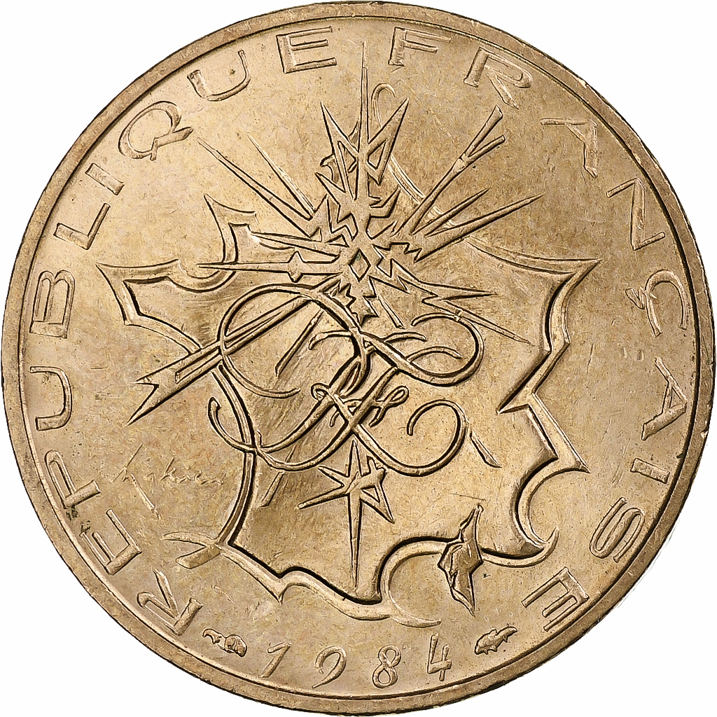 France, 10 Francs, Mathieu, 1984, Paris, Tranche A, Copper-Nickel-Aluminum