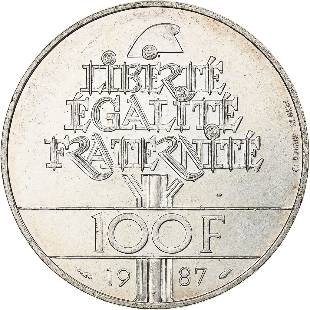 France, 100 Francs, Lafayette, 1987, Paris, Silver, , Gadoury:902, KM:962