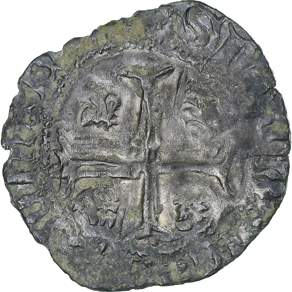 France, Louis XI, Liard au dauphin, 1467-1483, Limoges, Billon, EF