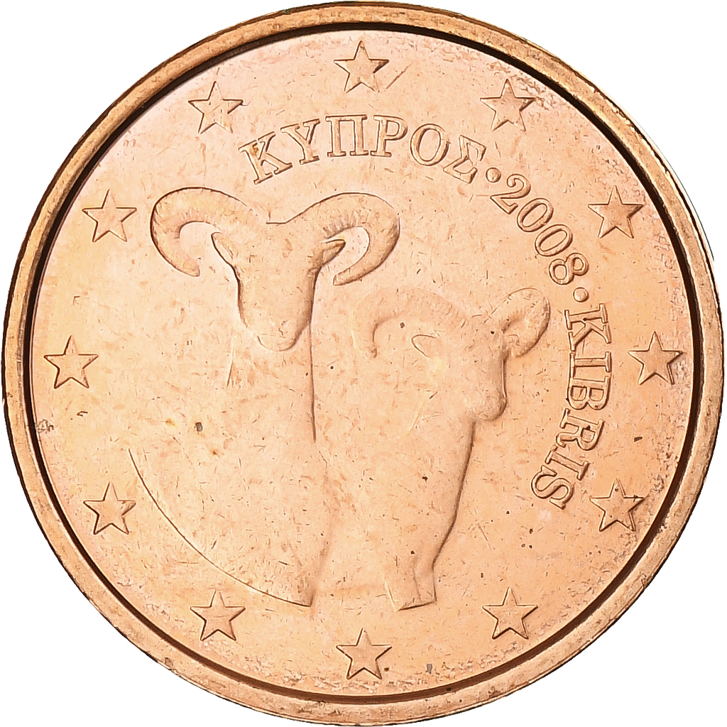 Zypern, 2 Euro Cent, 2008, BU, STGL, Copper Plated Steel, KM:79