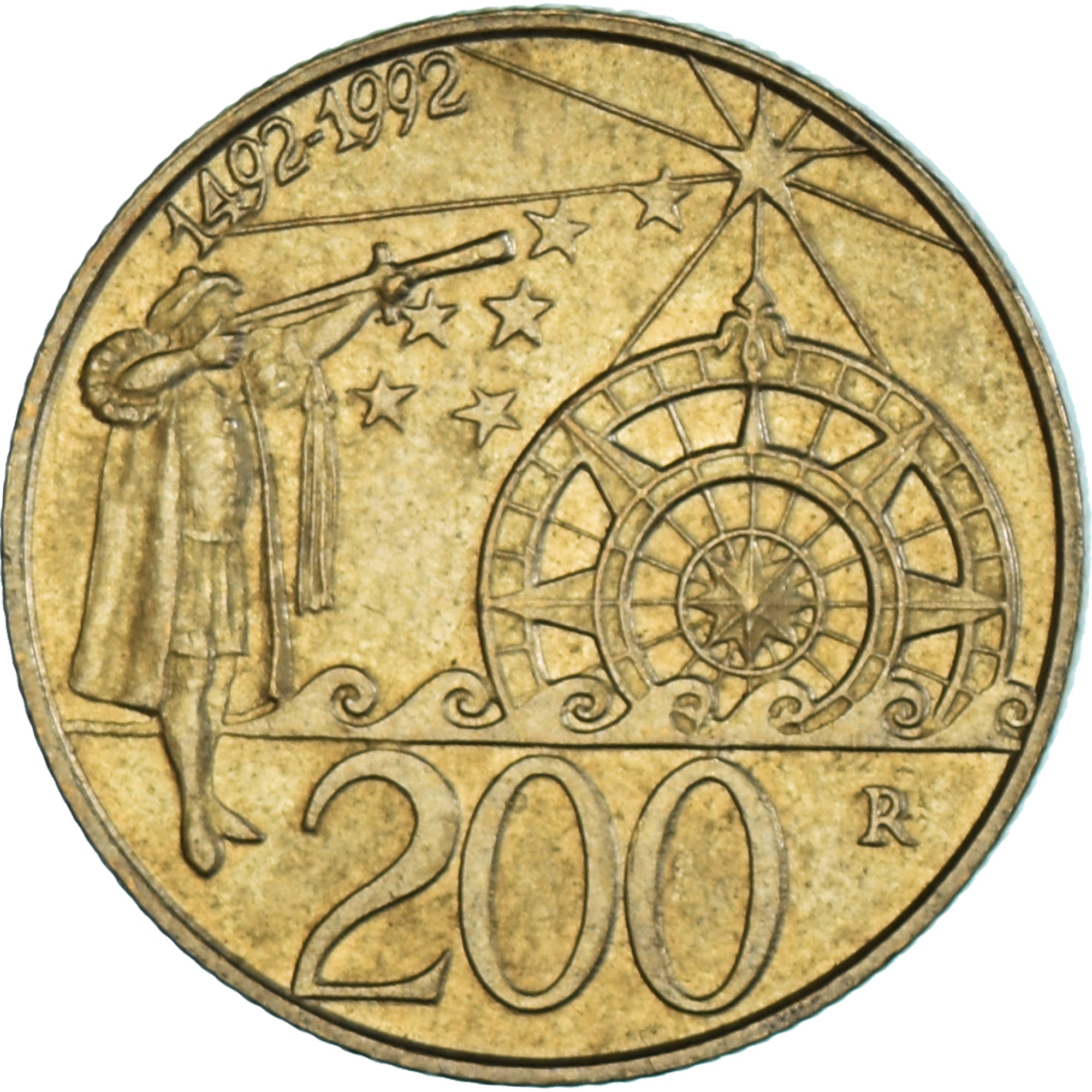 Coin, San Marino, 200 Lire, 1992, Rome, EF, Aluminum-Bronze, KM:285