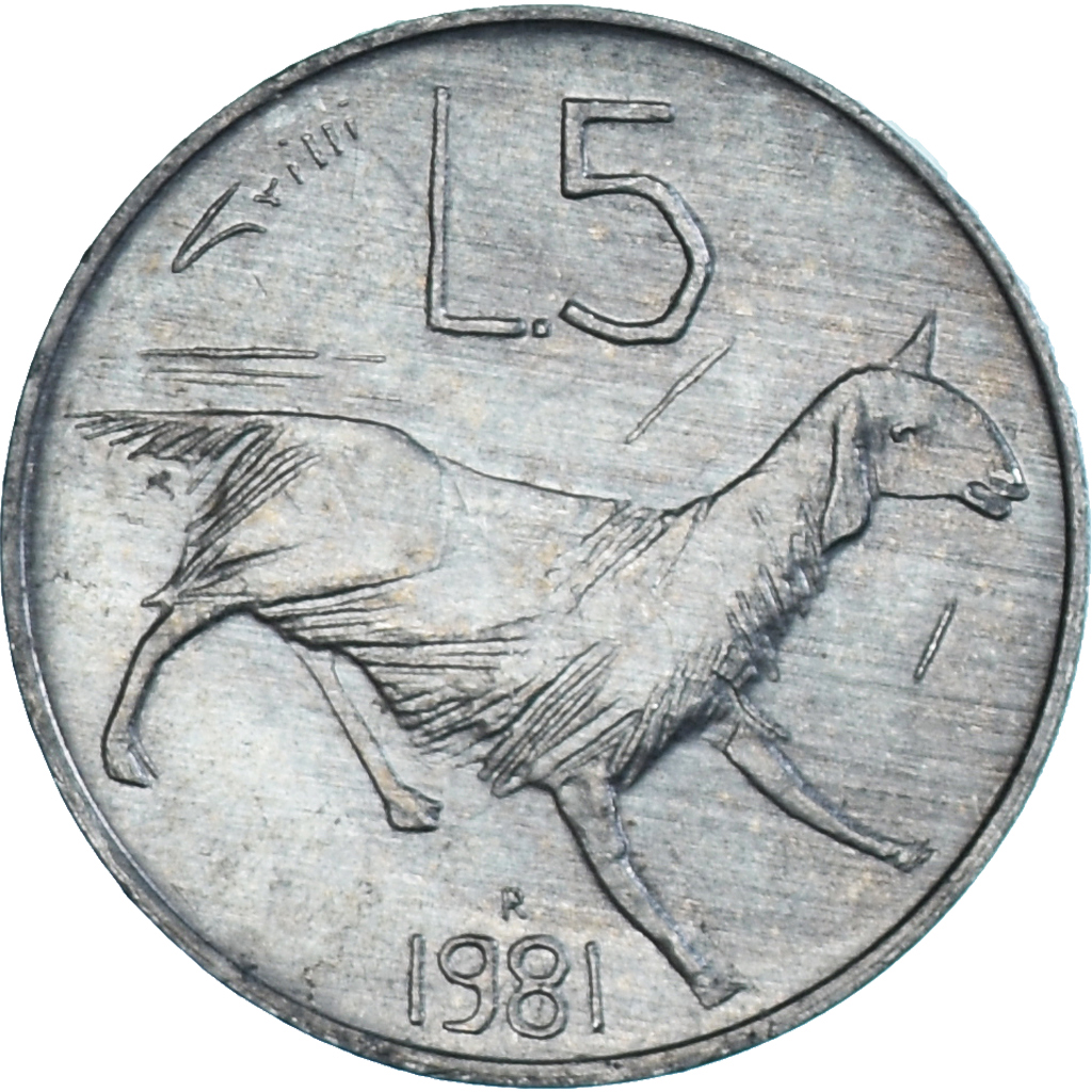 Coin, San Marino, 5 Lire, 1981, Rome, MS, Aluminum, KM:118