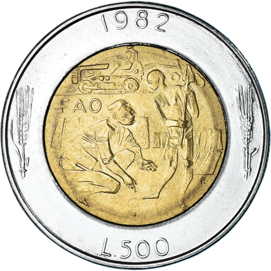 1180727] Coin, San Marino, 500 Lire, 1982, Rome, AU, Bi-Metallic