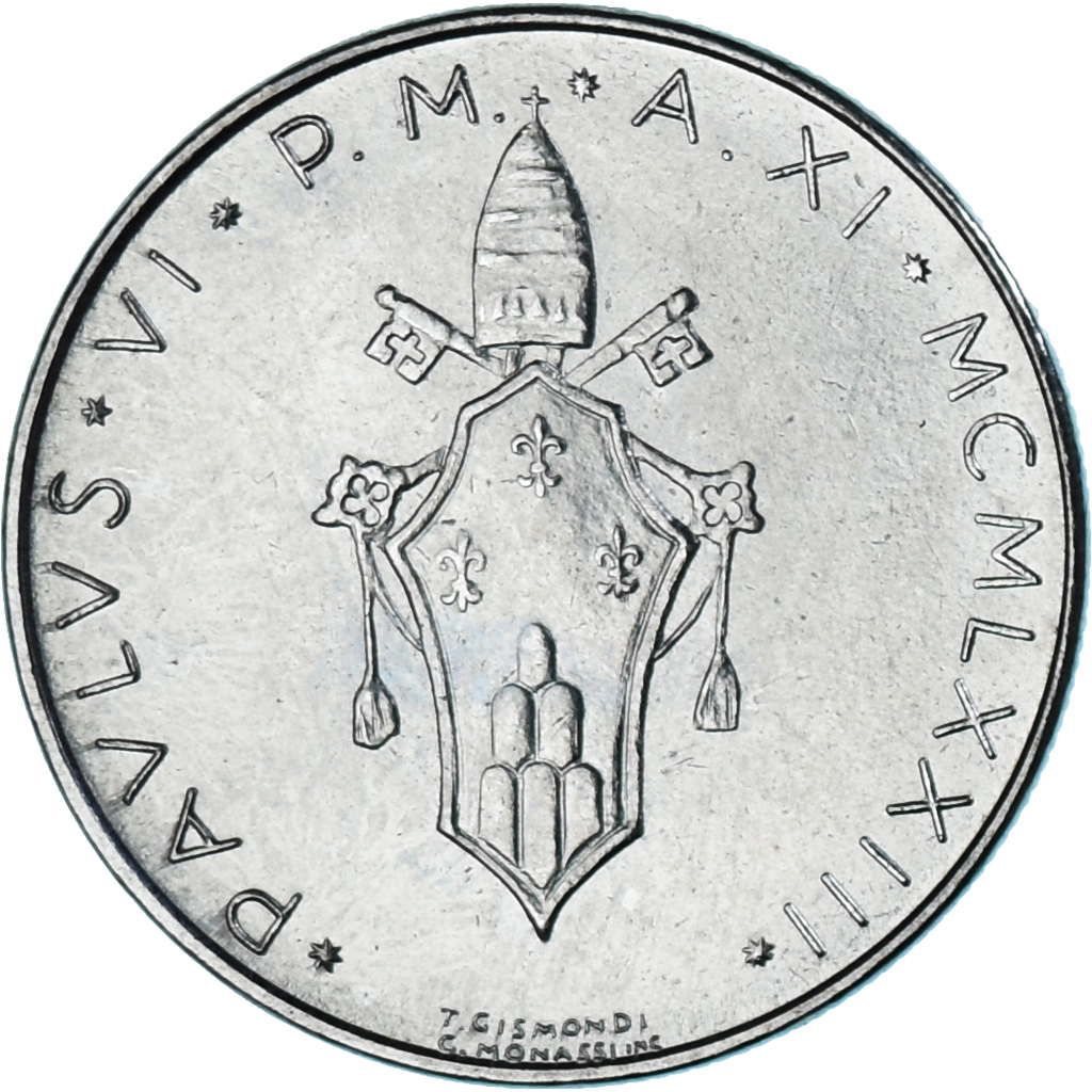 Coin, VATICAN CITY, Paul VI, 50 Lire, 1973, , Stainless Steel, KM:121