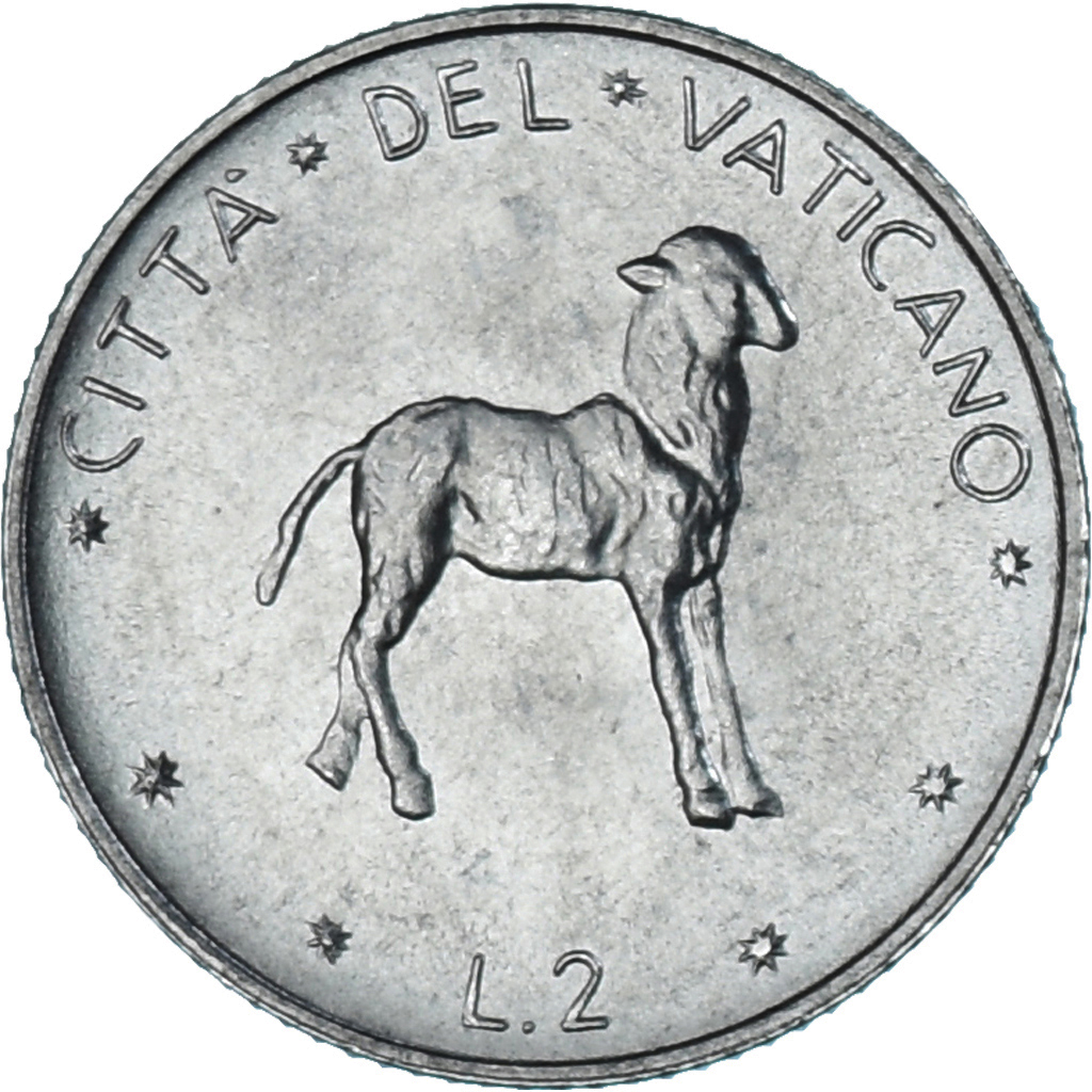 Coin, VATICAN CITY, Paul VI, 2 Lire, 1975, , Aluminum, KM:117