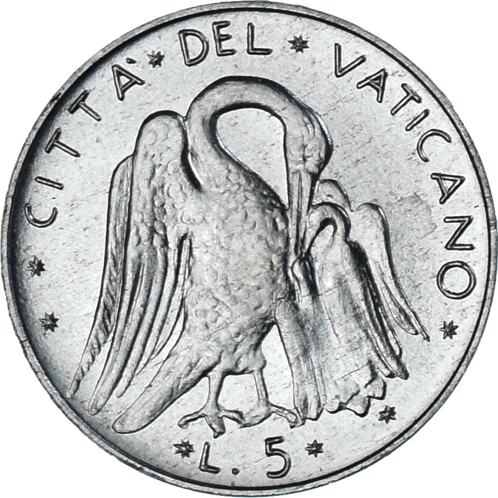 Coin, VATICAN CITY, Paul VI, 5 Lire, 1974, , Aluminum, KM:118