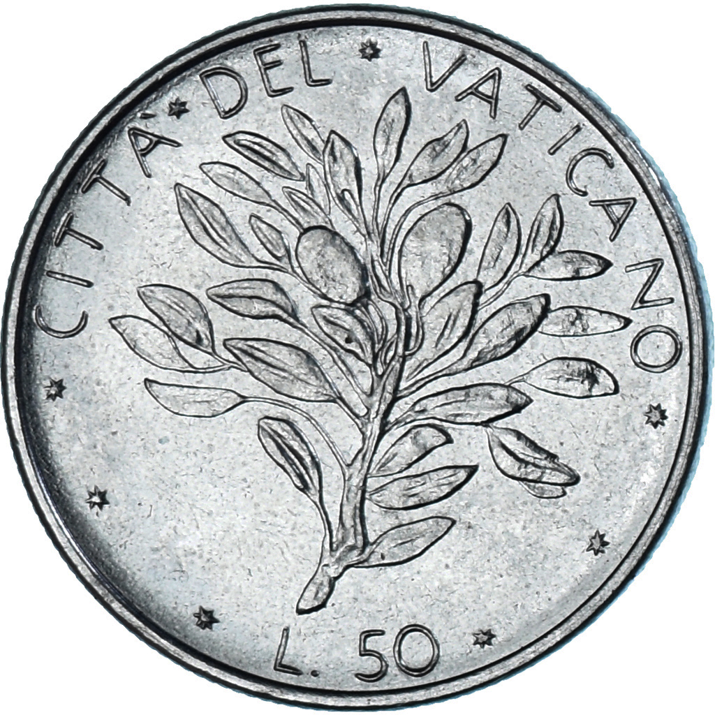 Coin, VATICAN CITY, Paul VI, 50 Lire, 1976, Roma, , Stainless Steel