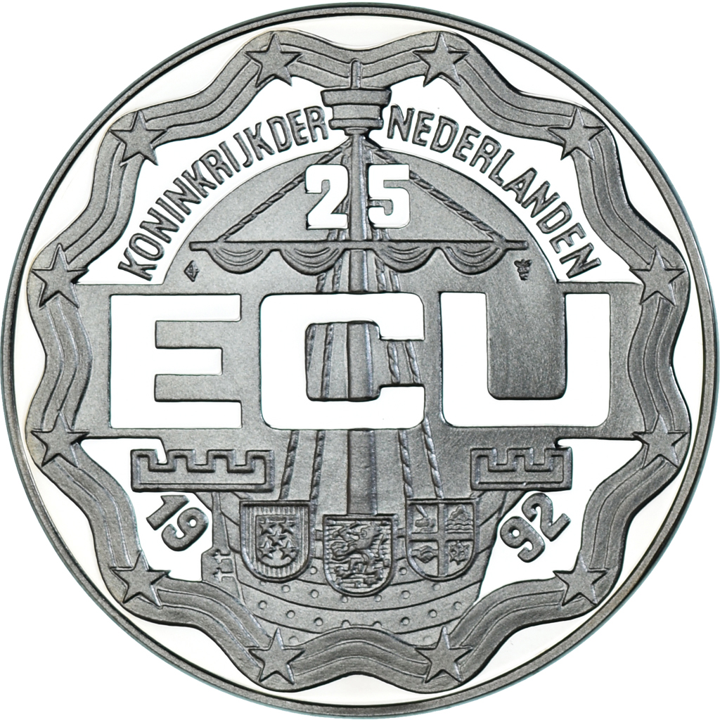 Coin, Netherlands, Beatrix, 25 Ecu, 1992, Utrecht, BE, , Silver