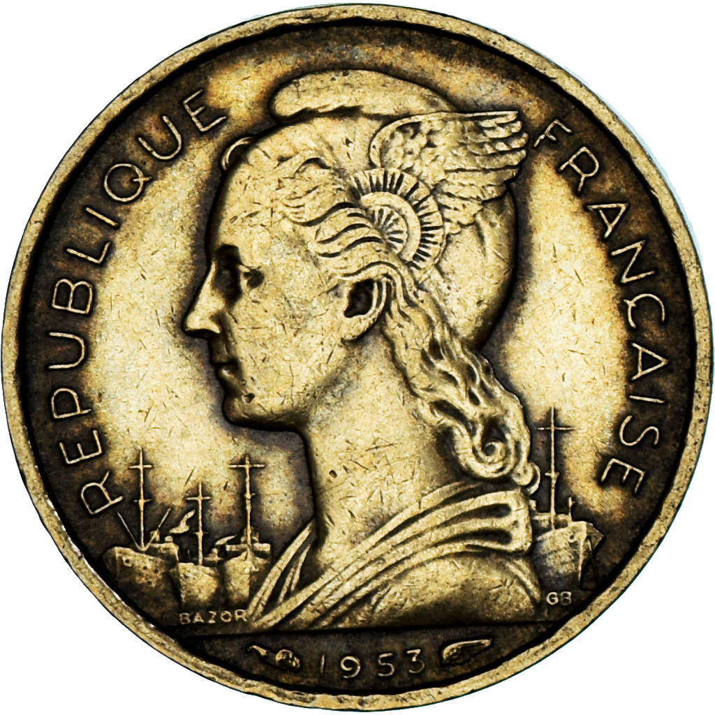Coin, Madagascar, 10 Francs, 1953, Paris, , Aluminum-Bronze, KM:6