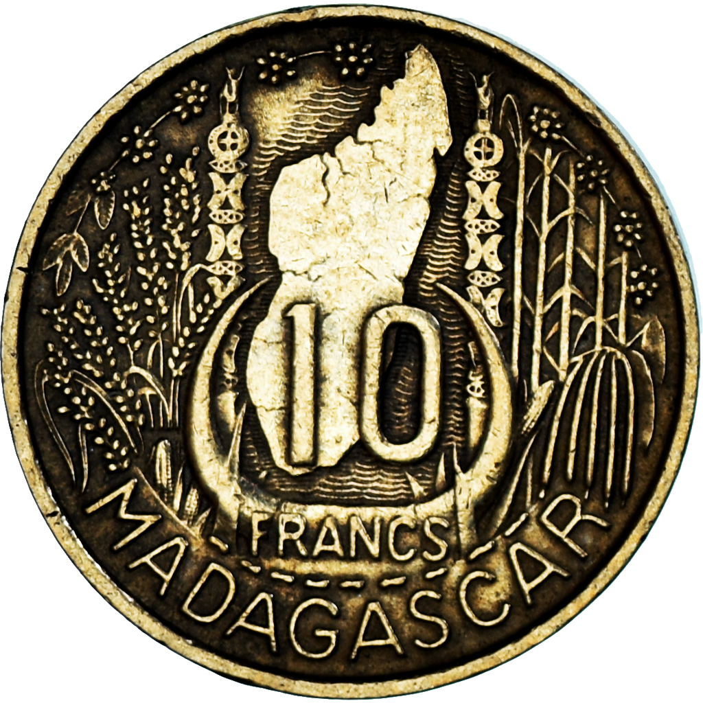 Coin, Madagascar, 10 Francs, 1953, Paris, , Aluminum-Bronze, KM:6