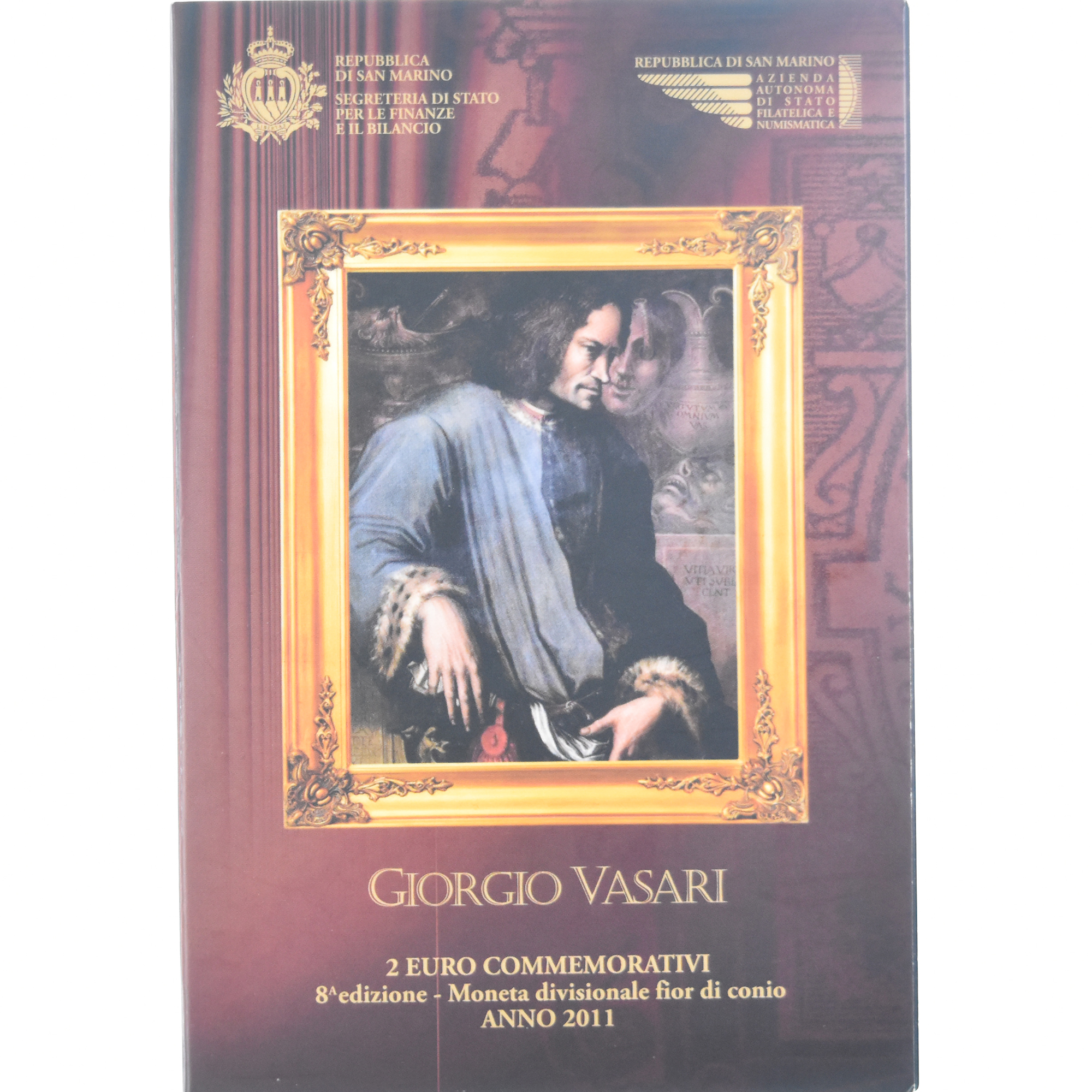 San Marino, 2 Euro, Giorgo Vasari, 2011, Rome, STGL, Bi-Metallic