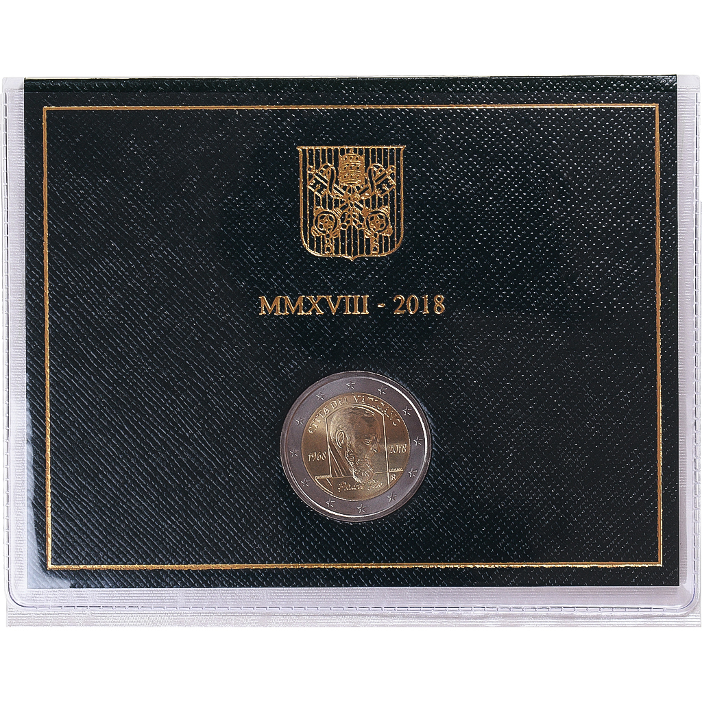 Vatikan, 2 Euro, 50ème anniversaire de la mort de Padre Pio, 2018, Rome, Pape