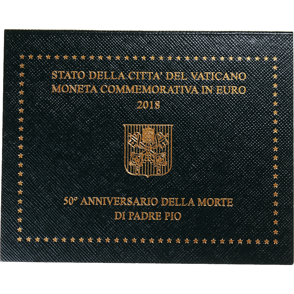 Vatikan, 2 Euro, 50ème anniversaire de la mort de Padre Pio, 2018, Rome, Pape