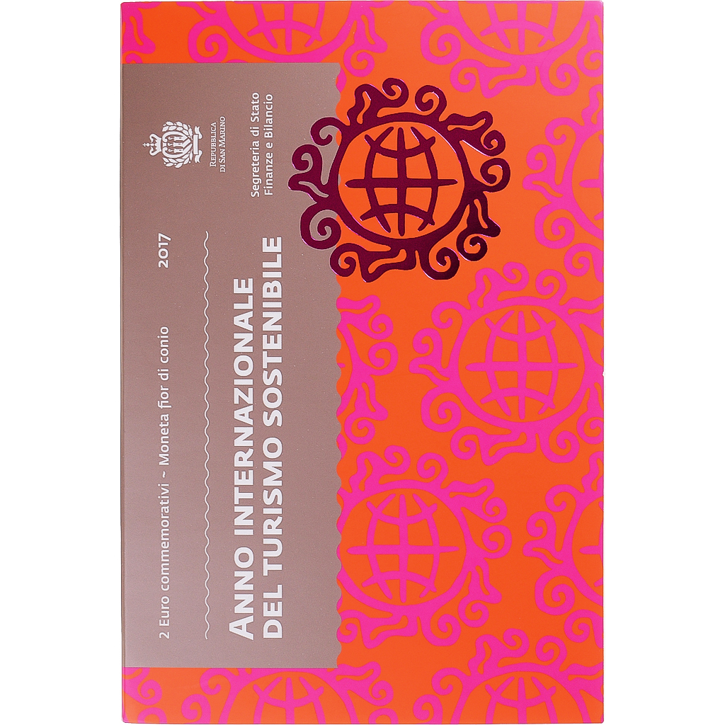 San Marino, 2 Euro, année internationale du tourisme durable, 2017, Rome, BU