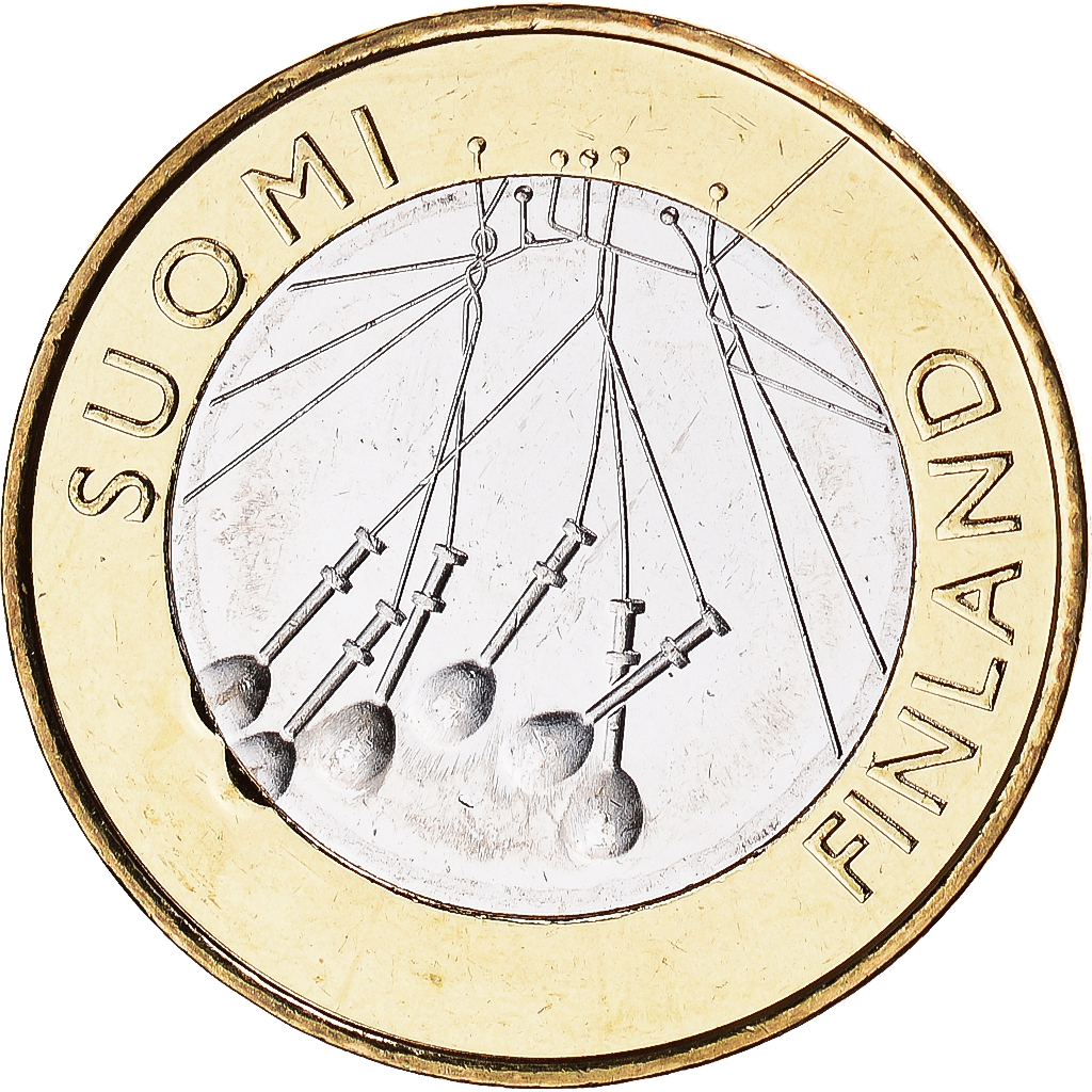 Finland, 5 Euro, 2010, Vantaa, MS(63), Bi-Metallic, KM:156