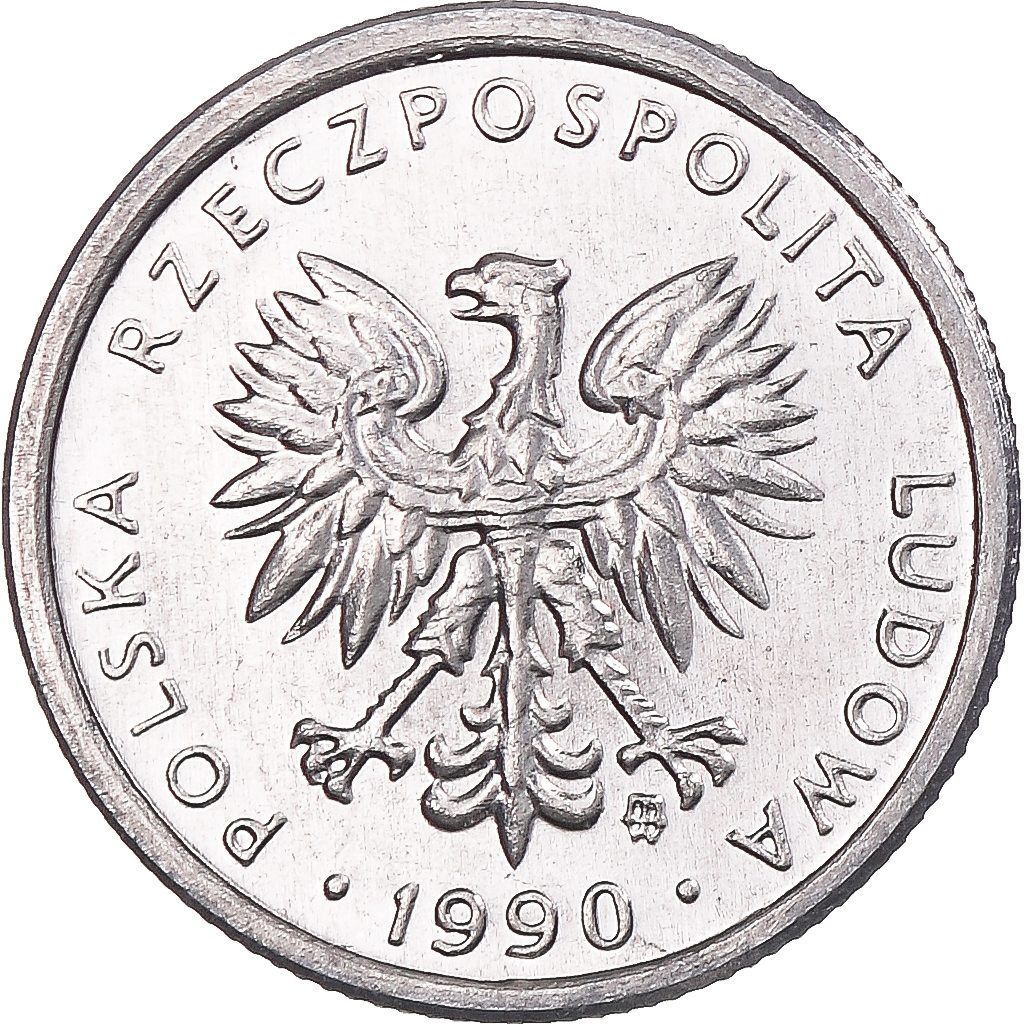 Coin, Poland, Zloty, 1990, Warsaw, , Aluminum, KM:49.3
