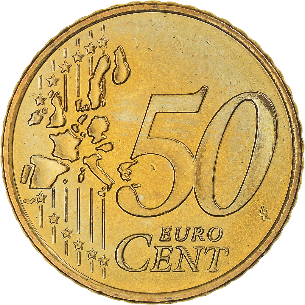 Griechenland, 50 Euro Cent, 2004, Athens, STGL, Messing, KM:186