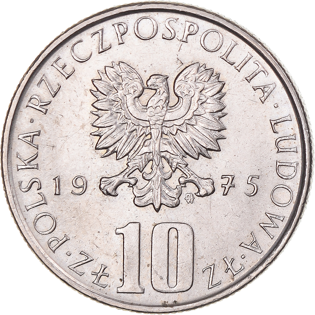 Coin, Poland, 10 Zlotych, 1975, Warsaw, , Copper-nickel, KM:73