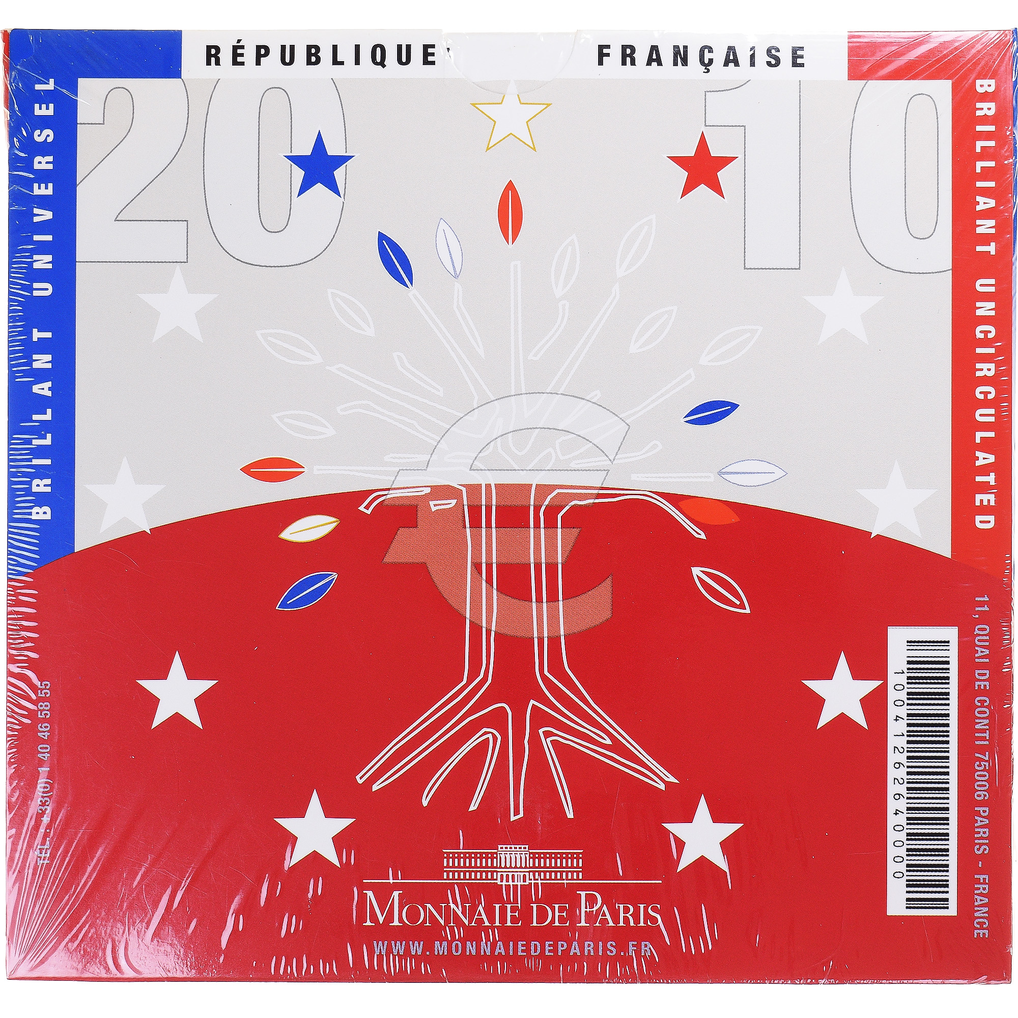 Frankreich, Monnaie de Paris, 1 Cent to 2 Euro, 2010, Paris, BU, STGL