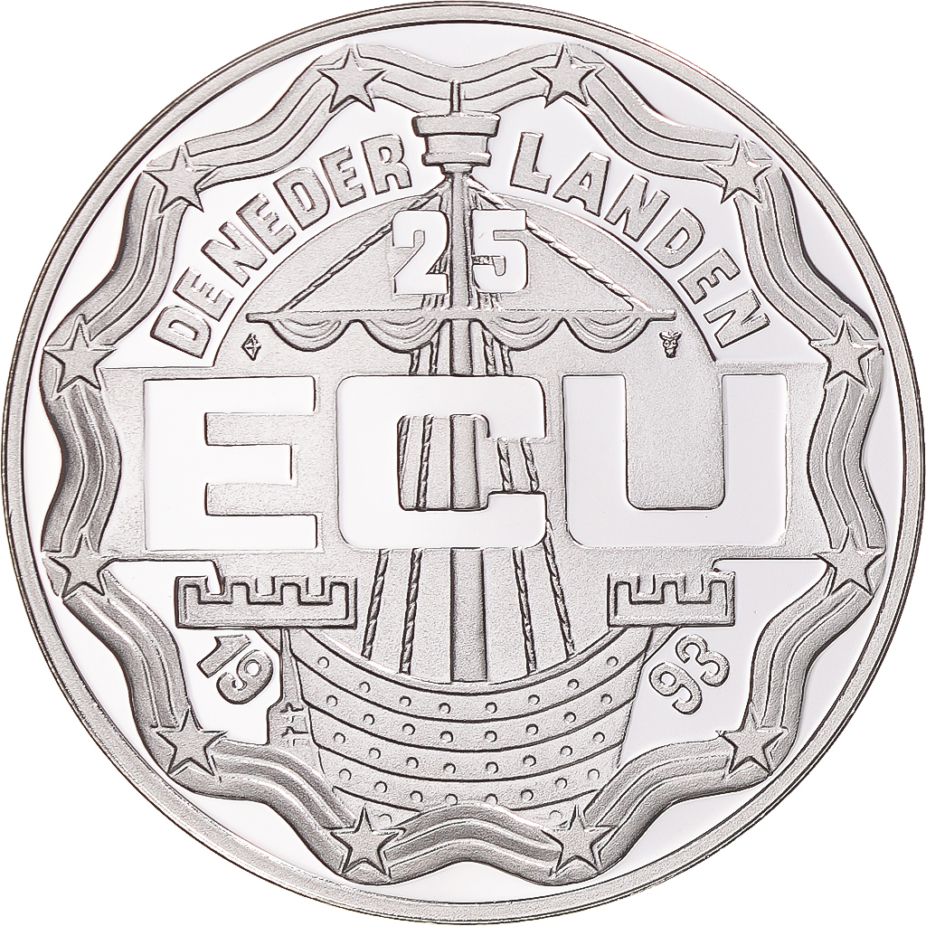 Coin, Netherlands, Beatrix, 25 Ecu, 1993, Utrecht, BE, , Silver