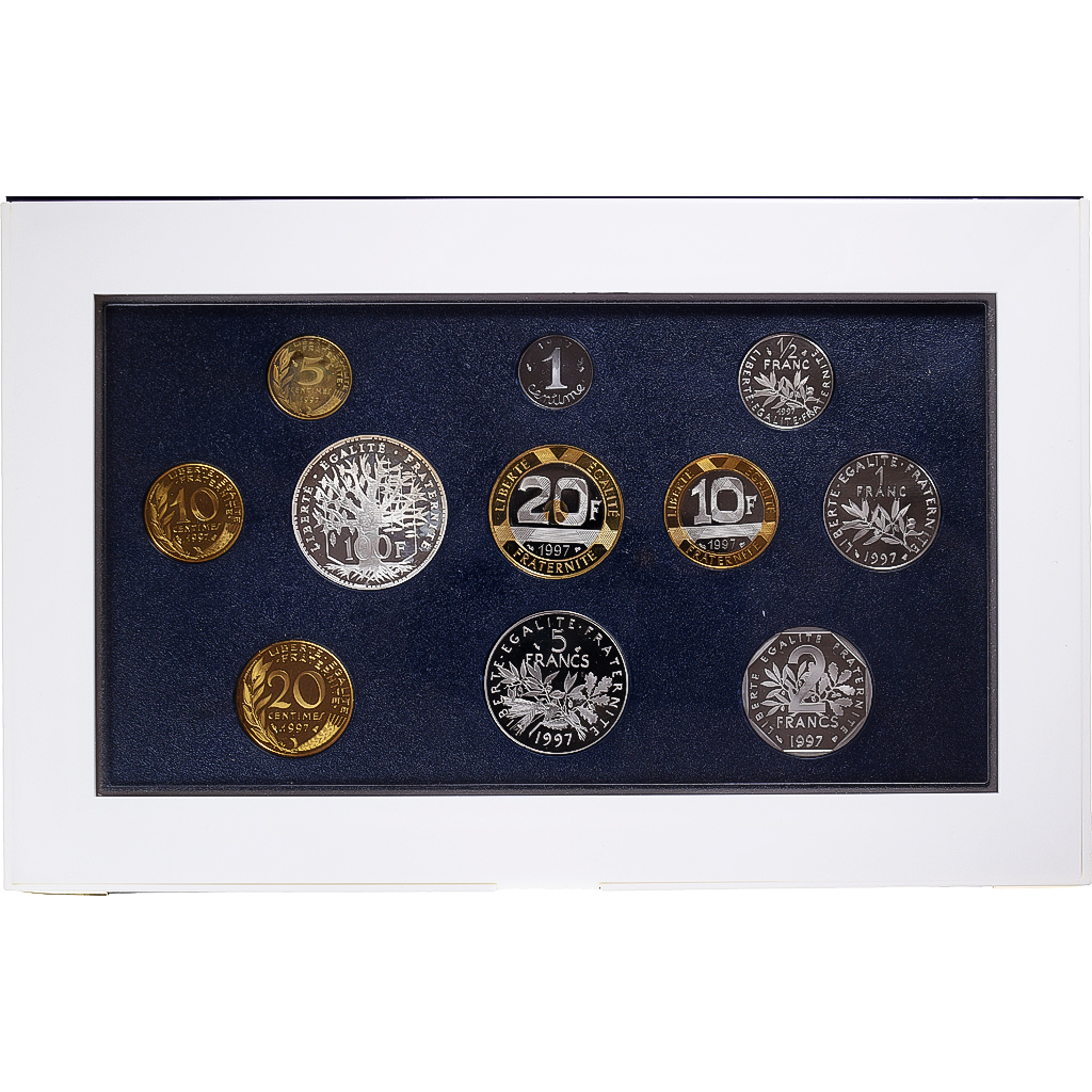 France, Coffret 1 c. à 100 frs., 1997, MDP, Proof, 3-fold collar, 