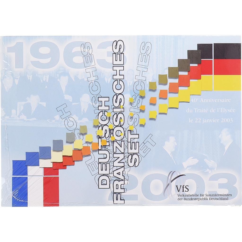 France, Euro-Set, 1963-2003, Monnaie de Paris, SET FRANCO ALLEMAND 40 ANS DU