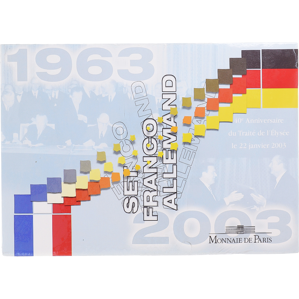 France, Euro-Set, 1963-2003, Monnaie de Paris, SET FRANCO ALLEMAND 40 ANS DU
