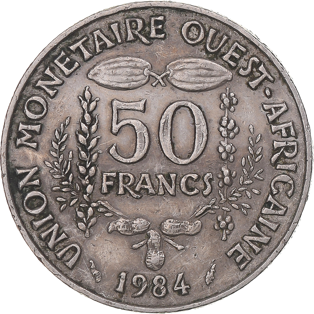 Coin, West African States, 50 Francs, 1984, Paris, , Copper-nickel