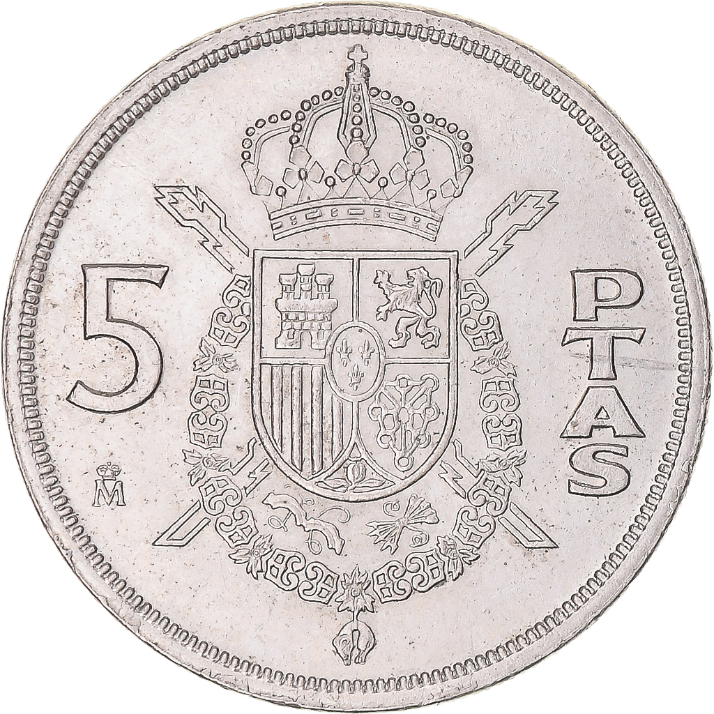 Coin, Spain, Juan Carlos I, 5 Pesetas, 1982, AU, Copper-nickel, KM:823