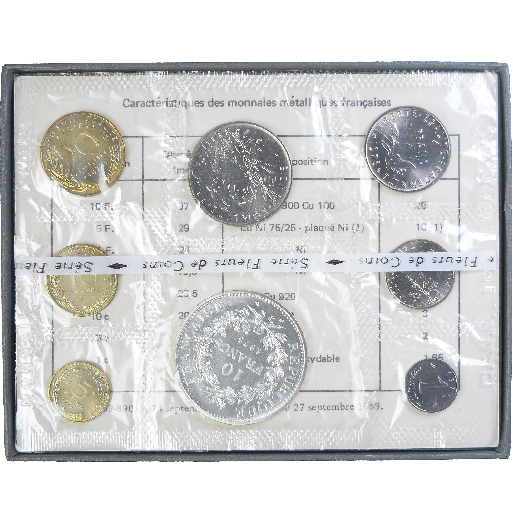 (プルーフライク)　フランス　モネ·ド·パリ　FDC セット　1973 Coin, France, Monnaie de Paris, Set, 1973, Paris, Set 8 monnaies