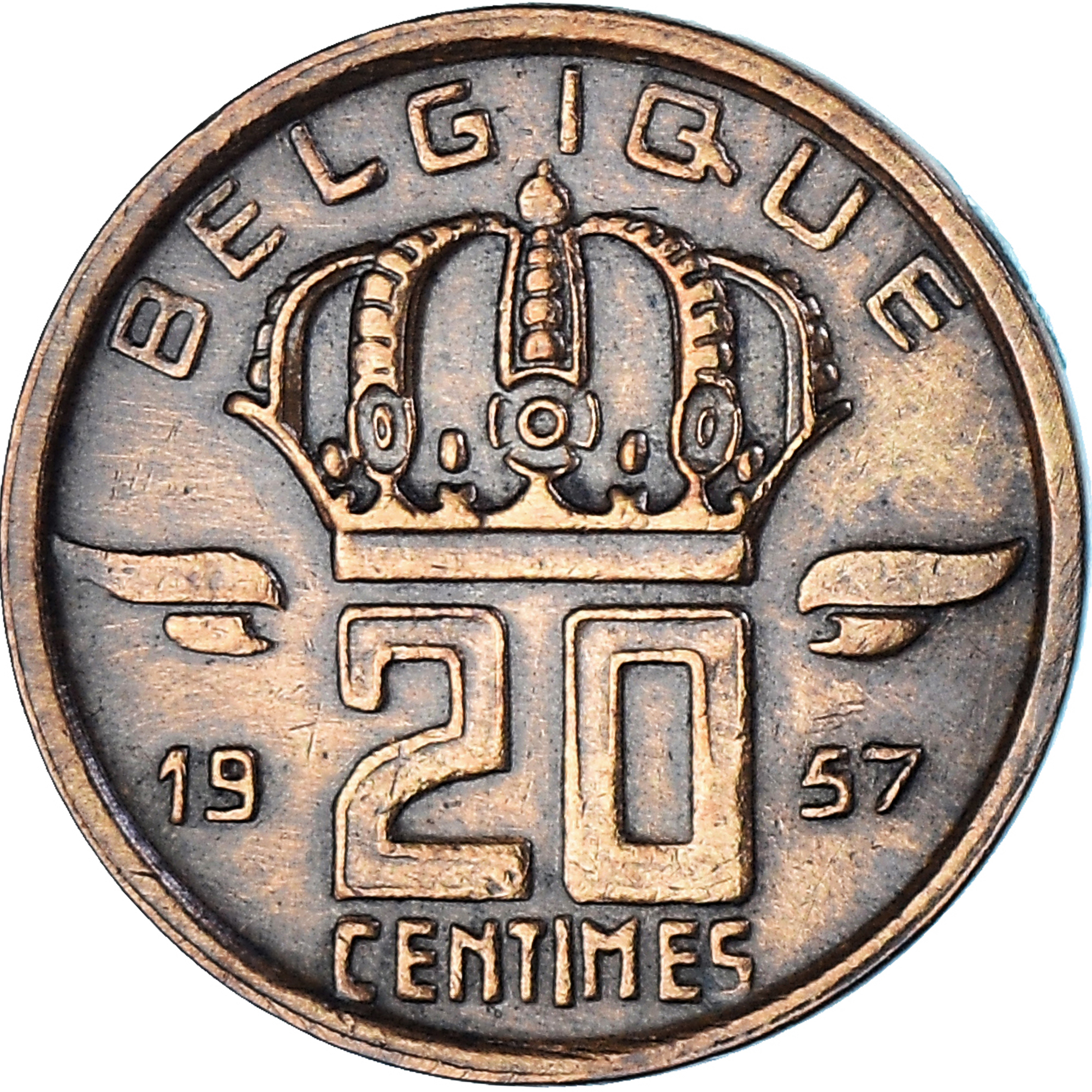 Coin, Belgium, 20 Centimes, 1957, , Bronze, KM:146