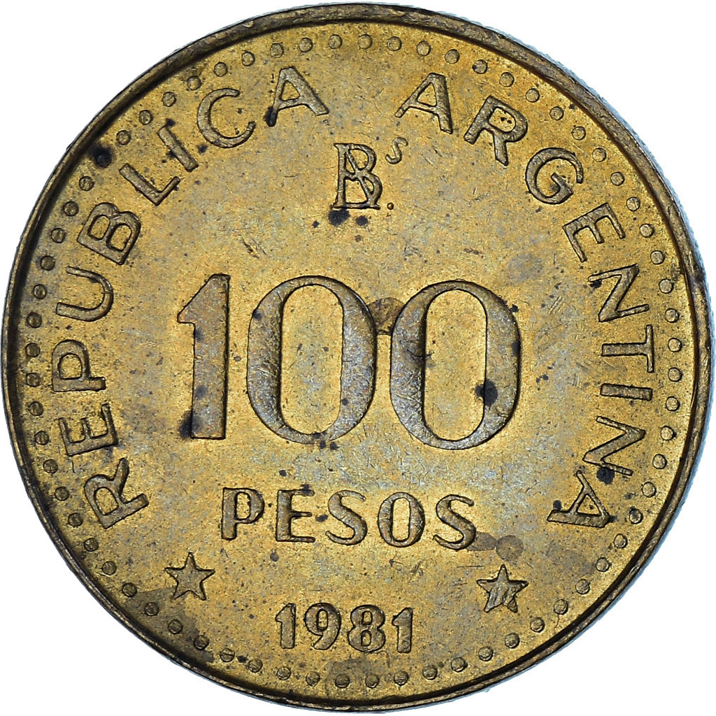 Coin, Argentina, 100 Pesos, 1981, , Brass Clad Steel, KM:85a