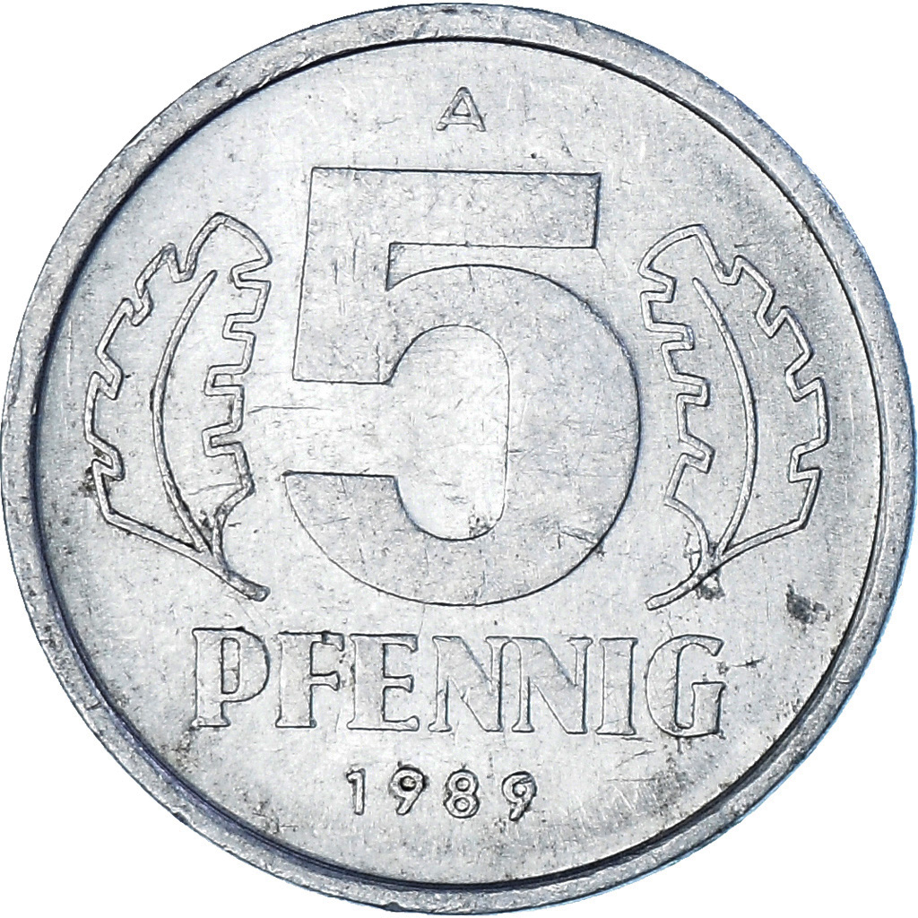 Coin, GERMAN-DEMOCRATIC REPUBLIC, 5 Pfennig, 1989, Berlin, , Aluminum