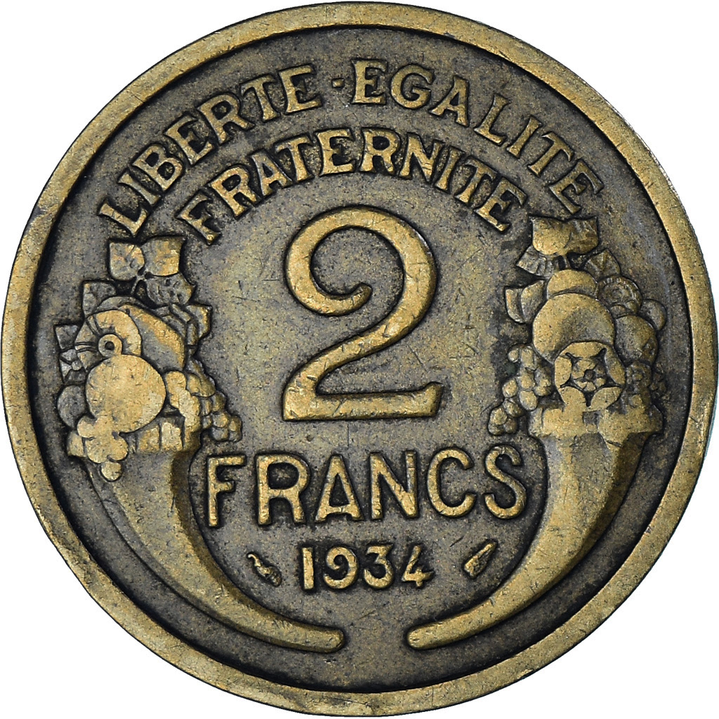 Coin, France, Morlon, 2 Francs, 1934, , Aluminum-Bronze, KM:886