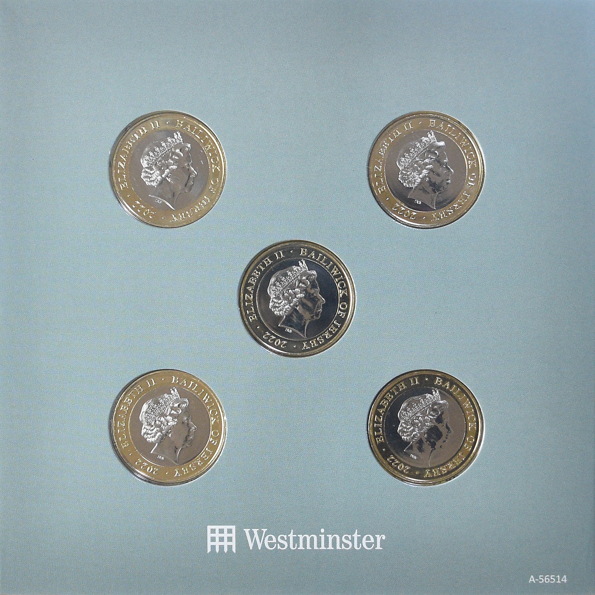 Coin, Jersey, Set, 2022, Set_5 x 2 livres 2022 - Ensemble phares britanniques de