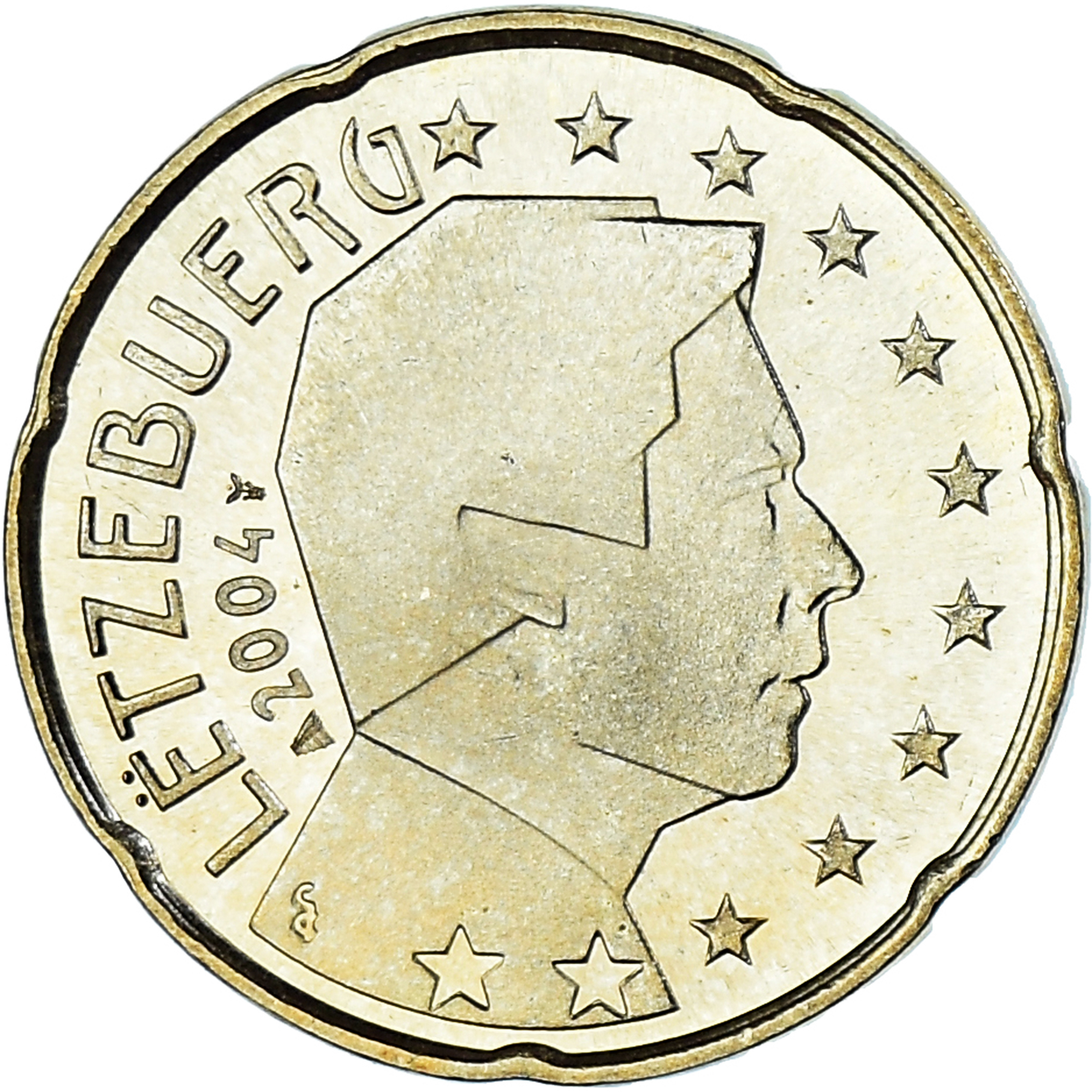 Luxemburg, 20 Euro Cent, 2004, Utrecht, STGL, Messing, KM:79