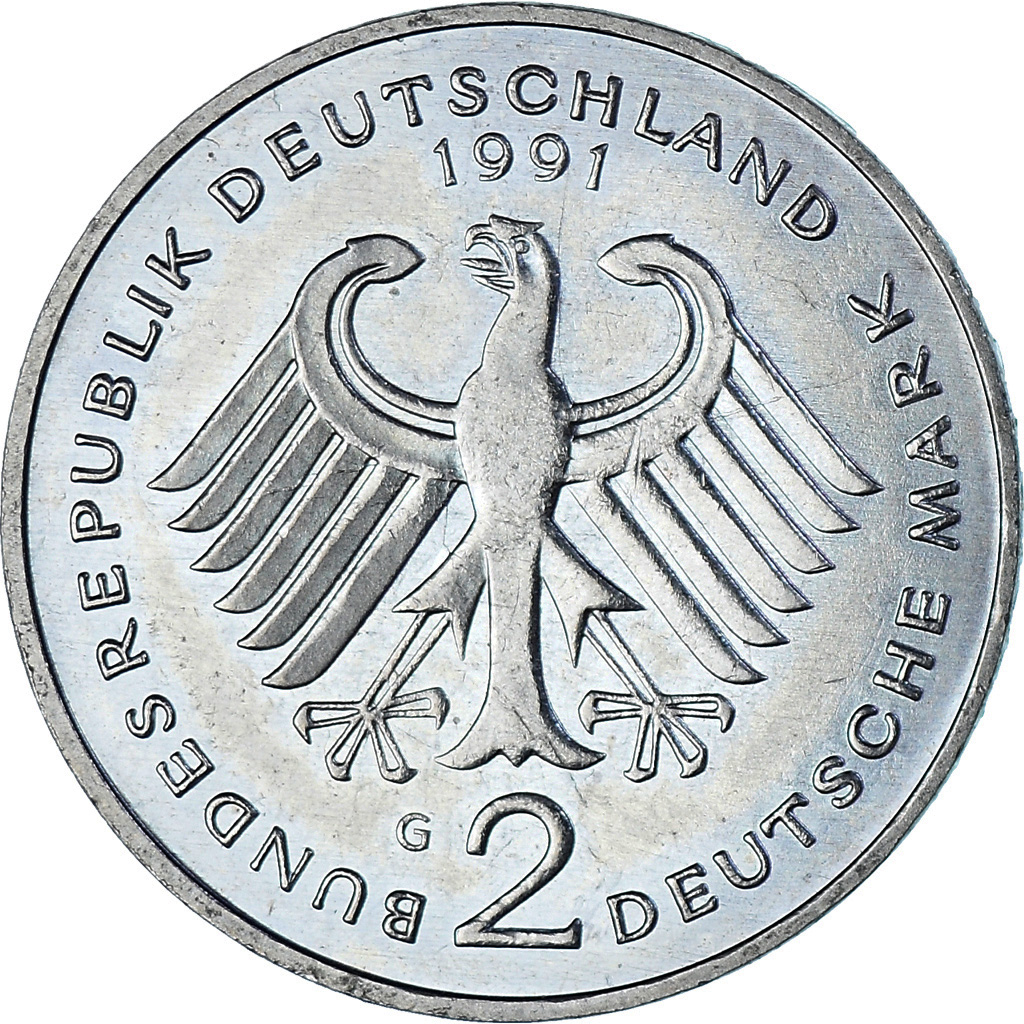 Coin, GERMANY - FEDERAL REPUBLIC, 2 Mark, 1991, Karlsruhe, 
