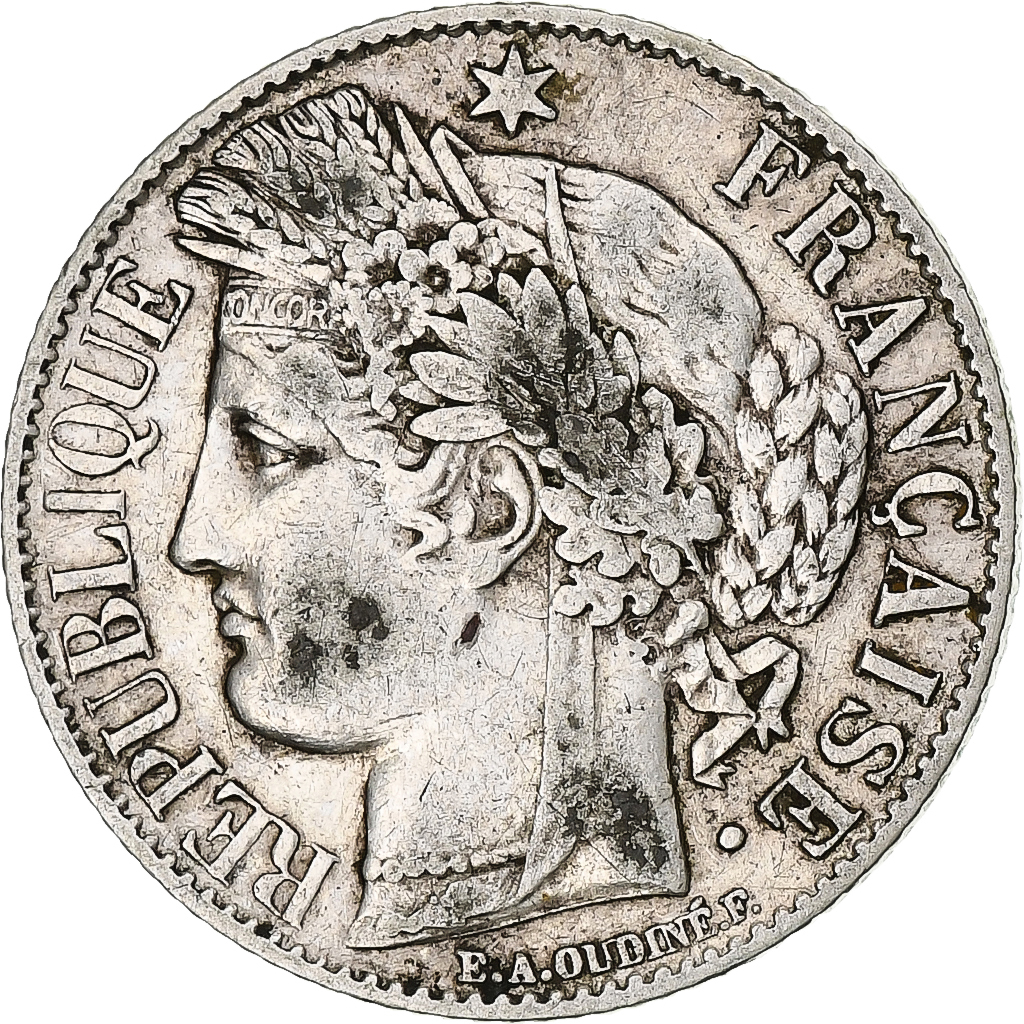 Coin, France, Cérès, Franc, 1887, Paris, , Silver, KM:822.1, Le
