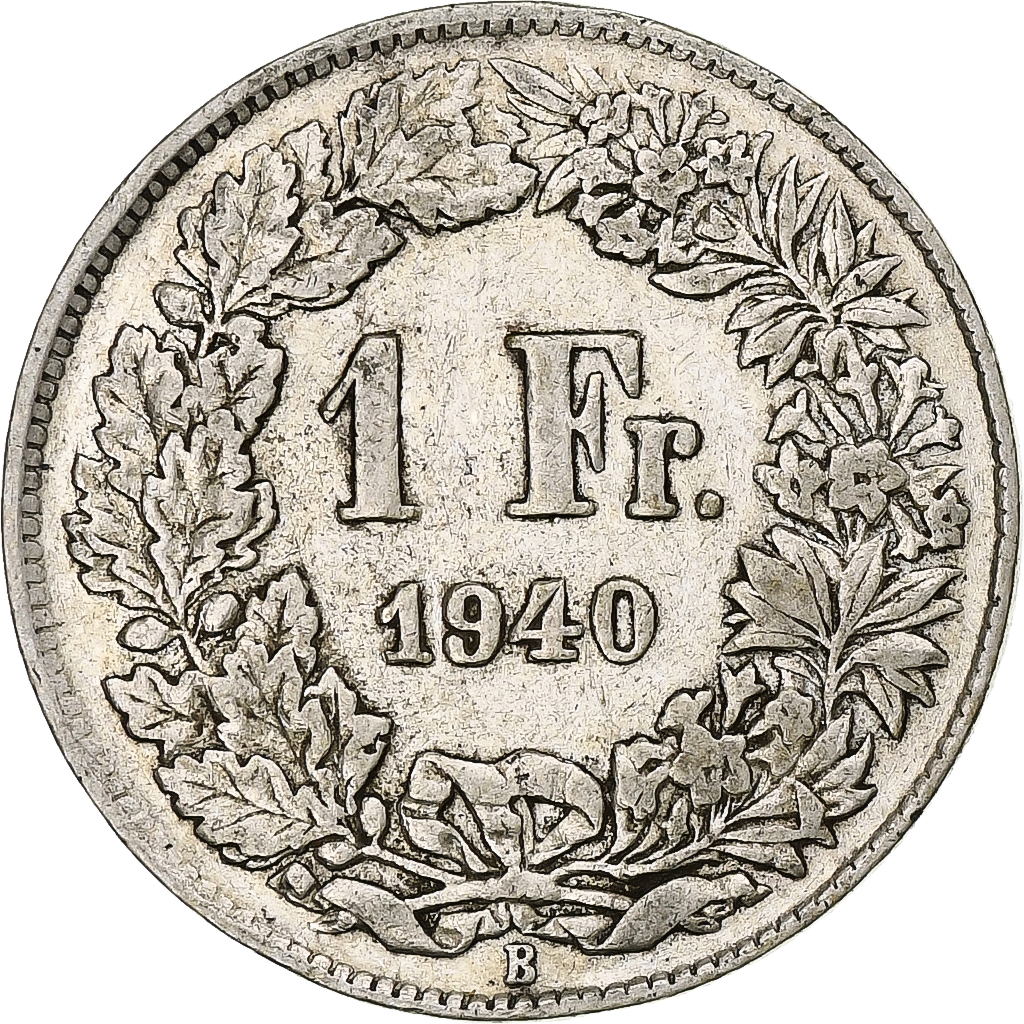 Coin, Switzerland, Franc, 1940, Bern, , Silver, KM:24