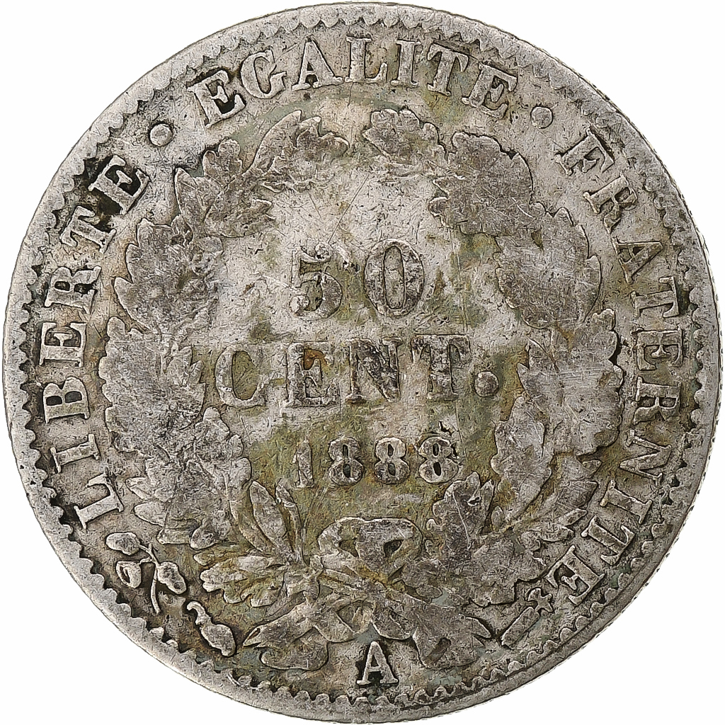Coin, France, Cérès, 50 Centimes, 1888, Paris, , Silver, KM:834.1