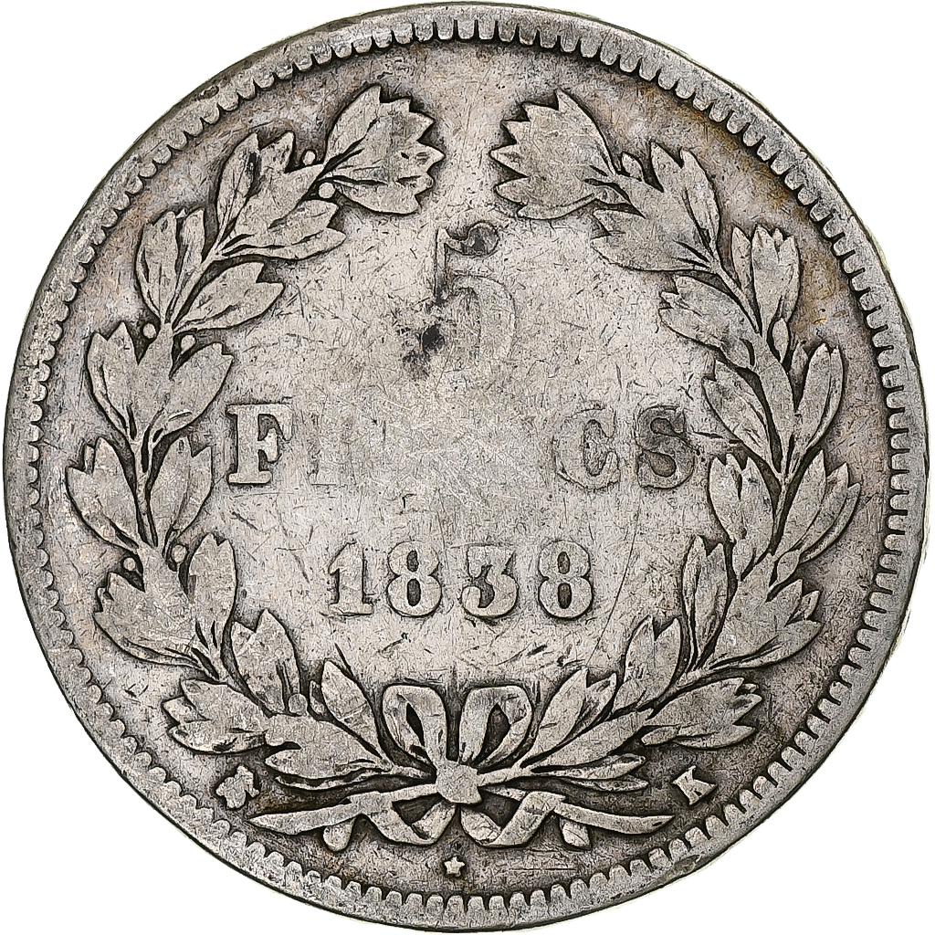 Coin, France, Louis-Philippe, 5 Francs, 1838, Bordeaux, , Silver