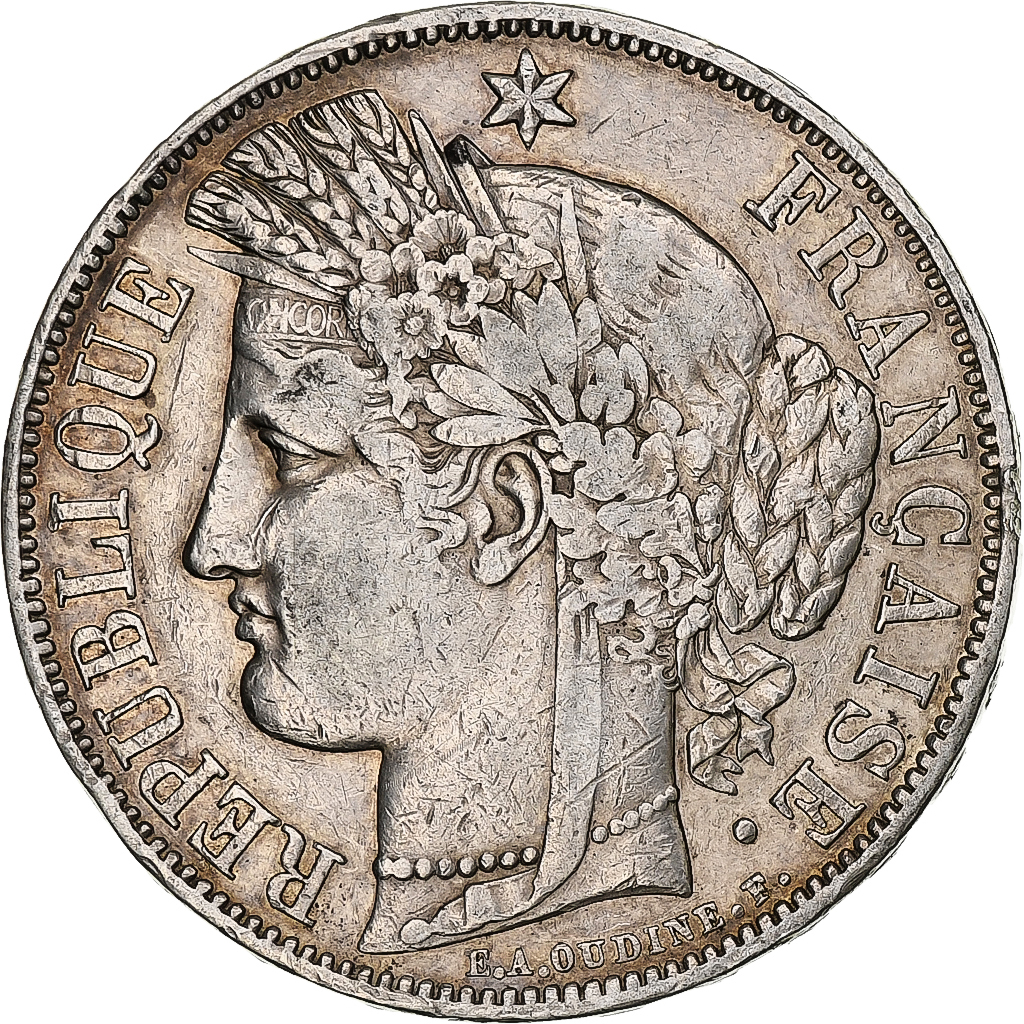 Coin, France, Cérès, 5 Francs, 1850, Paris, , Silver, KM:761.1